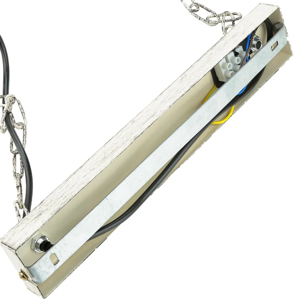 Hängelampe Shabby Weiß Metall Holz dekorativ E27 HAKON