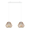Hängelampe Skandinavisch Holz Metall Weiß E27 L:60 cm