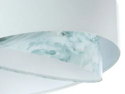 Hängelampe Stoff Ø 50 cm Weiß Hellblau marmoriert rund E27