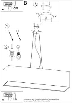Hängelampe Stoff Glas Weiß 120 cm breit blendarm 5x E27