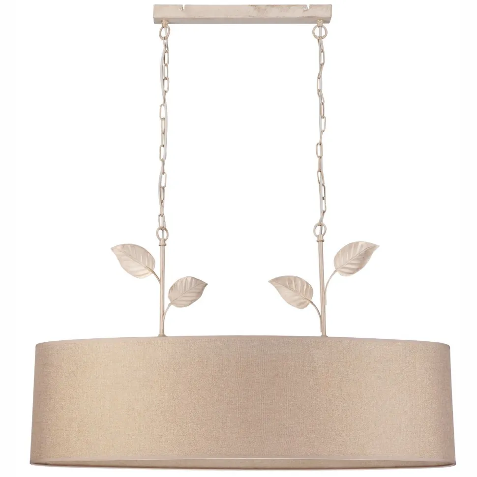 Hängelampe Stoff Metall B: 89 cm in Gold 2-flammig E27