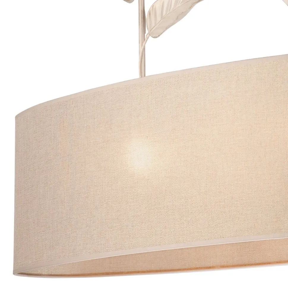 Hängelampe Stoff Metall B: 89 cm in Gold 2-flammig E27