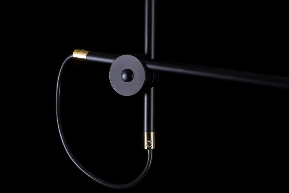 Hängelampe Stoff Metall Schwarz Silber Gold verstellbar