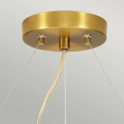 Hängelampe Stoff rund Ø86cm in Creme Messing blendarm