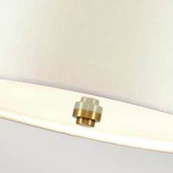 Hängelampe Stoff rund Ø86cm in Creme Messing blendarm