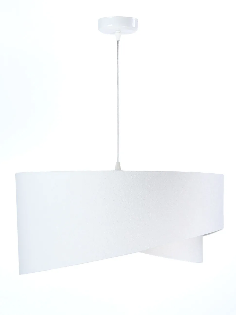 Hängelampe Stoff rund Ø50cm Weiß Lila Wohnzimmer