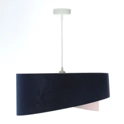 Hängelampe Stoffschirm Blau Rosa Gold E27 rund Ø 50 cm