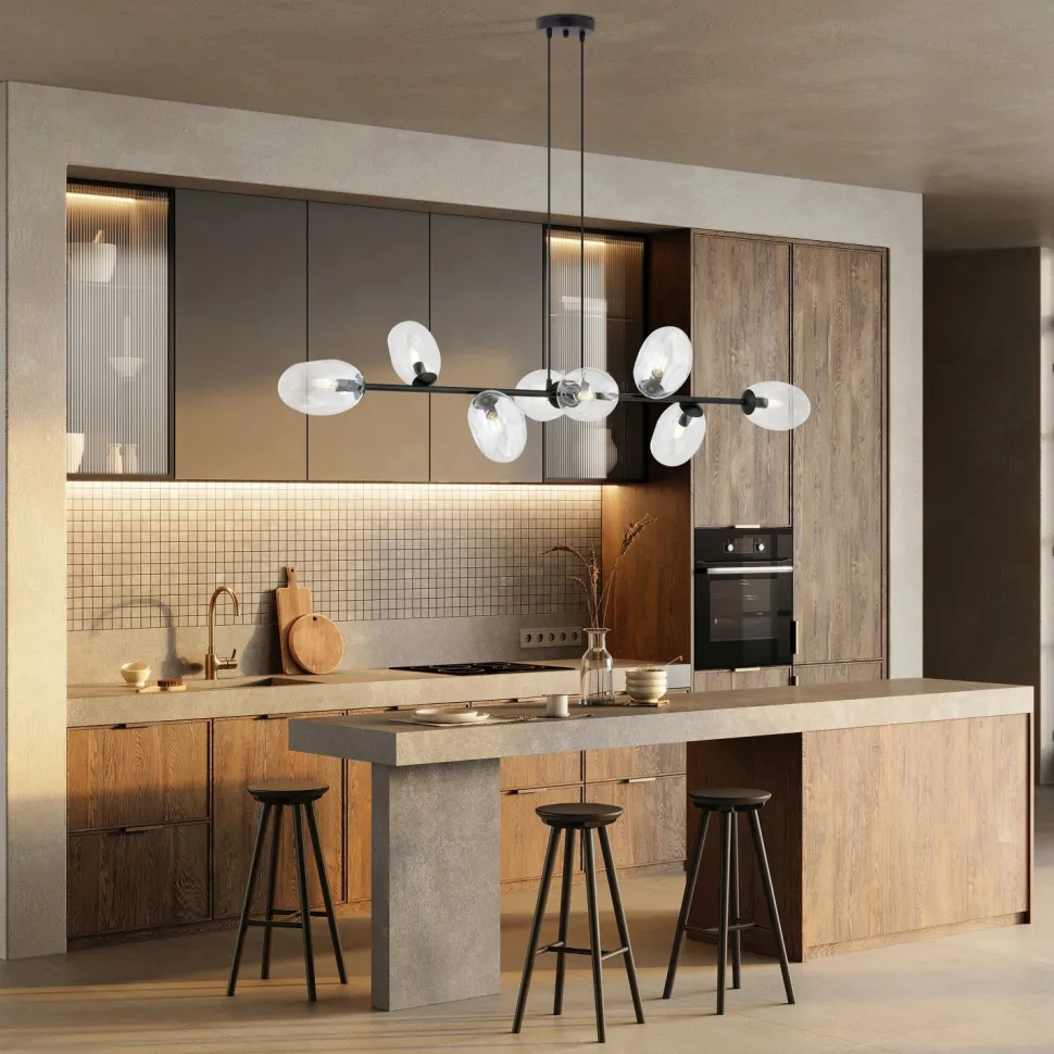 Hängelampe verstellbar Glas Metall 140 cm breit groß