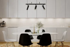 Hängelampe verstellbar L: 80 cm H: max. 140 cm Schwarz 3x GU10