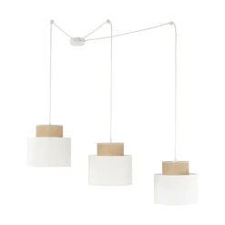 Hängelampe verstellbar Stoff Jute B: max. 4 m E27 3-flammig