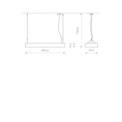 Hängelampe warmweiß T8 LED 3000 K 2300 lm Aluminium B: 93,5 cm