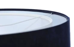 Hängelampe Weiß Blau E27 rund Ø 50 cm Stoff Velours Optik