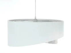 Hängelampe Weiß Creme rund Ø 50 cm E27 Velours Optik Stoff