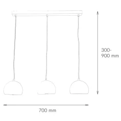 Hängelampe Weiß E27 Retro Design 3 flammig