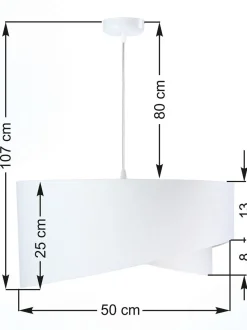 Hängelampe Weiß E27 rund D: 50 cm Stoff Velours Optik Modern