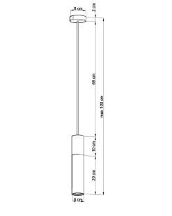 Hängelampe Weiß Grau Metall Beton Ø8cm rund Esstisch