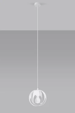 Hängelampe Weiß Metall Ø 16 cm rund Kugel E27