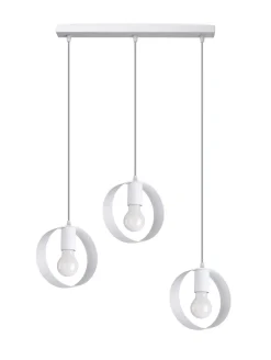 Hängelampe Weiß Metall 3-flammig verstellbar E27