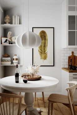 Hängelampe Weiß Stoffschirm 50 cm breit H: max. 120 cm E27