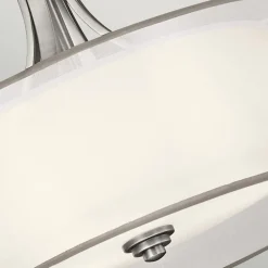 Hängelampe Weiß Zinn antik Ø51cm blendarm 4x E27