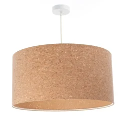 Hängelampe Wohnzimmer Ø 60 cm Natur Weiß Kork Modern E27