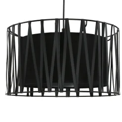 Hängelampe Wohnzimmer Modern Schwarz Metall ∅40cm