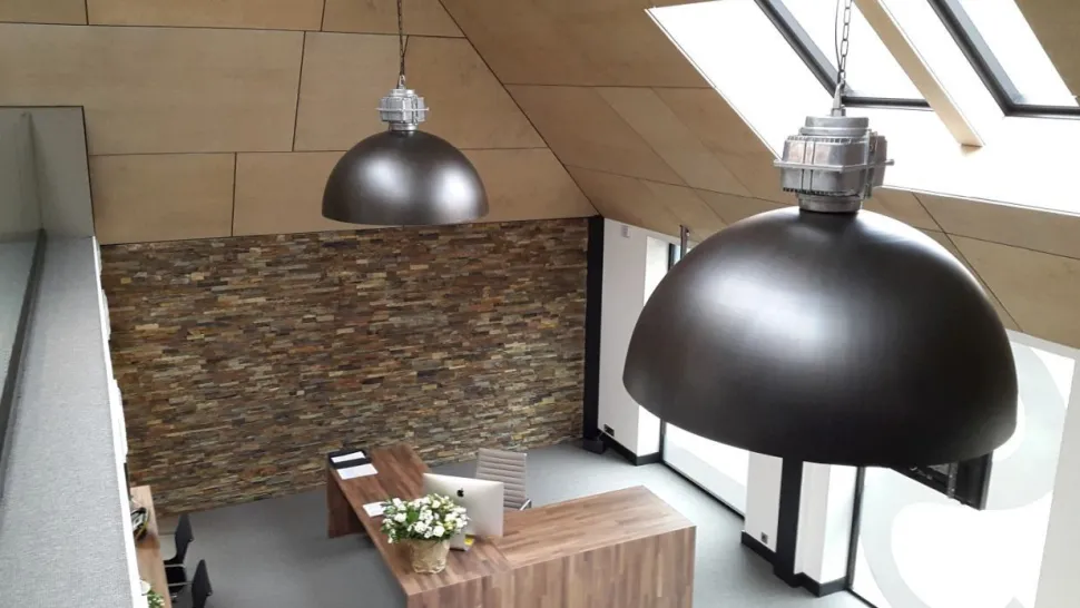 Hängelampe XXL Ø80cm Grau Metall Gold Handarbeit