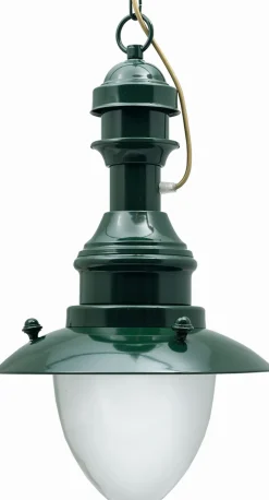 Hängeleuchte außen Messing Glas D: 20 cm IP43 E27 Maritim