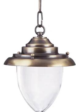 Hängeleuchte Außen Messing Glas Schirm Ø18cm Balkon