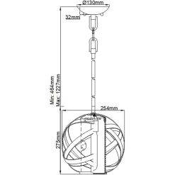Hängeleuchte außen rund Ø 25,5 cm E27 IP44 in Eisen Antik