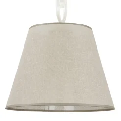 Hängeleuchte Beige Landhaus rund Esstisch Stoff