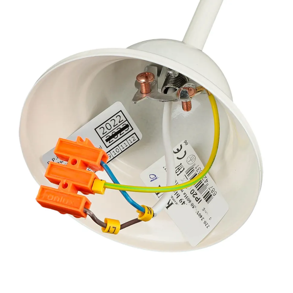 Hängeleuchte Beige Landhaus rund Esstisch Stoff