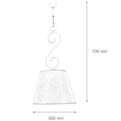 Hängeleuchte Beige Landhaus rund Esstisch Stoff