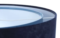 Hängeleuchte Blau E27 rund D: 50 cm Velours Optik Stoff