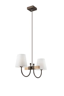 Hängeleuchte Braun Holz 2-flmg Wohnzimmer Esstisch