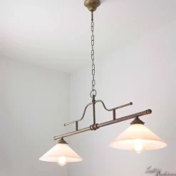 Hängeleuchte Bronze Antik 2-flmg Rustikal Premium