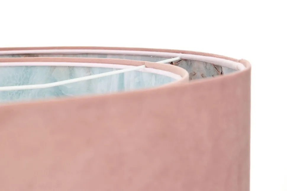 Hängeleuchte D: 50 cm E27 Rosa Hellblau Stoff Velours Optik