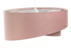 Hängeleuchte D: 50 cm E27 Rosa Hellblau Stoff Velours Optik