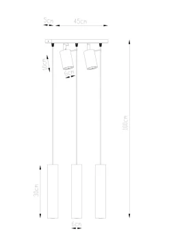Hängeleuchte Deckenstrahler Weiß Metall 5-flammig