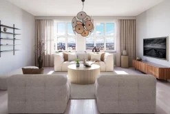 Hängeleuchte dekorativ Metall Stoff D: 83,5 cm 4x E14