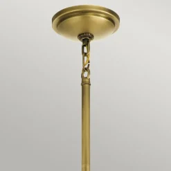 Hängeleuchte E27 D: 40,8 cm Metall Glas in Messing Weiß