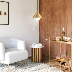 Hängeleuchte E27 Metall Glas B: 34,3 cm in Gold verstellbar