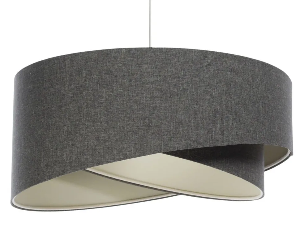 Hängeleuchte E27 rund Ø 40 cm Grau Stoff Modern INGRAM