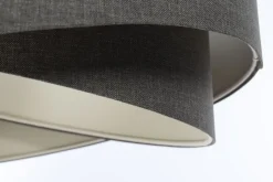 Hängeleuchte E27 rund Ø 40 cm Grau Stoff Modern INGRAM