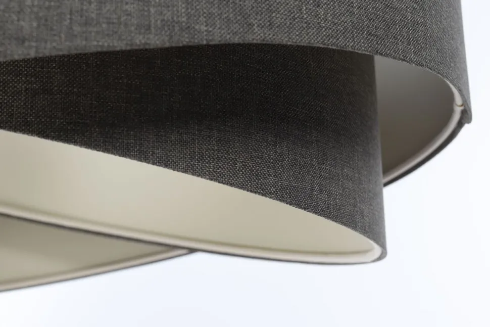 Hängeleuchte E27 rund Ø 40 cm Grau Stoff Modern INGRAM