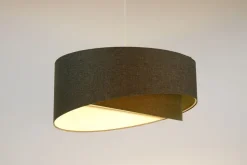 Hängeleuchte E27 rund Ø 40 cm Grau Stoff Modern INGRAM