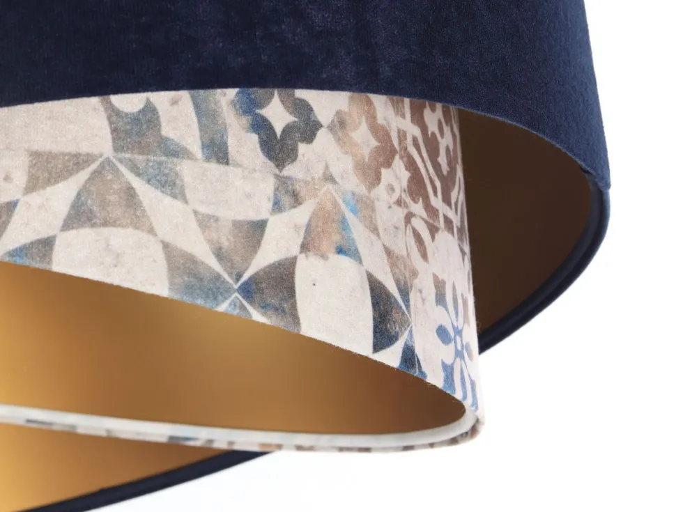 Hängeleuchte E27 rund Ø 50 cm Stoff Velours Optik KARIM