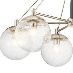 Hängeleuchte Esstisch Ø 87,6 cm Metall Regenglas Vintage