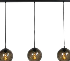 Hängeleuchte Esstisch 3-flammig Schwarz Glas Metall E27