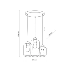 Hängeleuchte Esstisch Glas 3-flammig E27 elegant